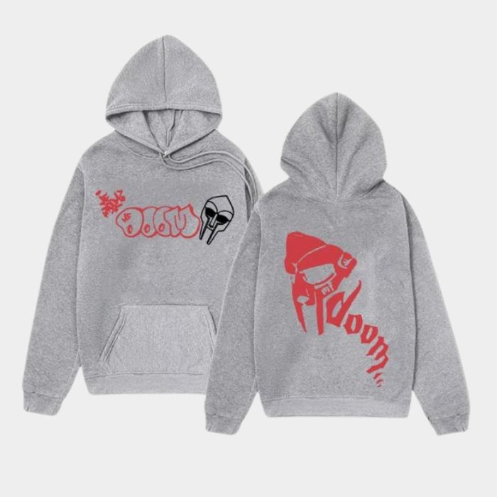 Beige MF DOOM Hoodie w/ Grey GraffitiFX