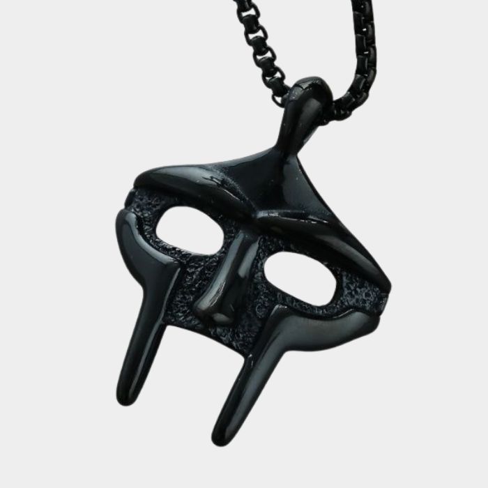 Gloss Black MF DOOM Mask Pendant