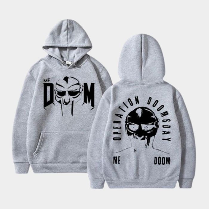 Grey MF DOOM Operation Doomsday Hoodie Double Print